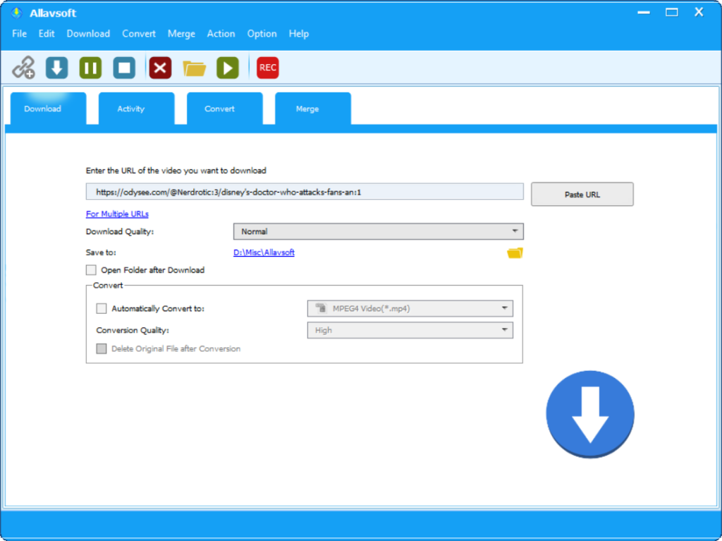 Allavsoft Download Tab