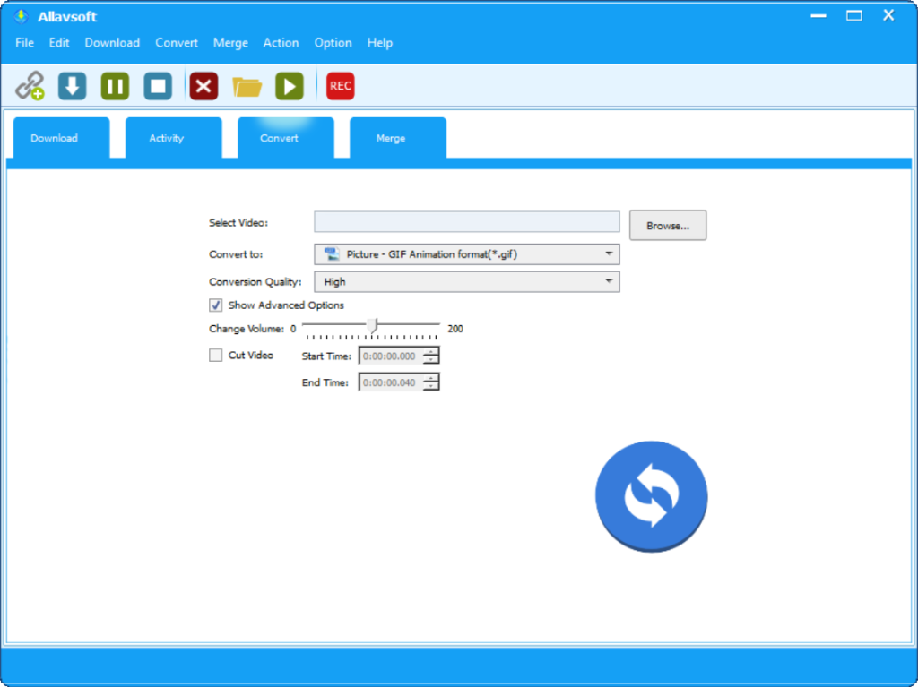 Allavsoft Conversion Tab